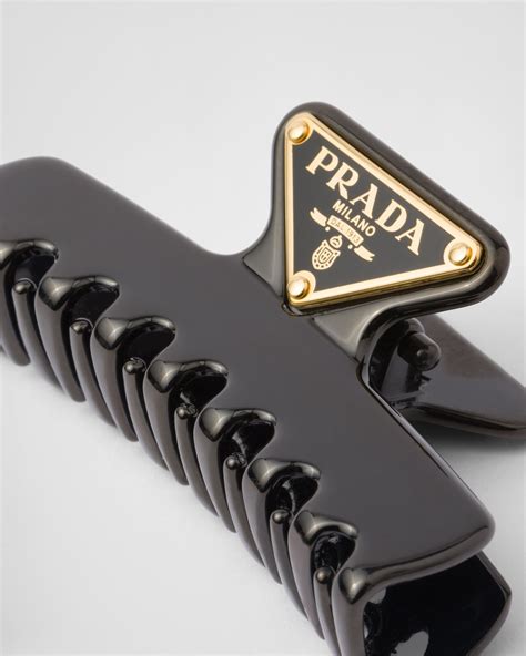 black prada claw clip|Prada hair clips.